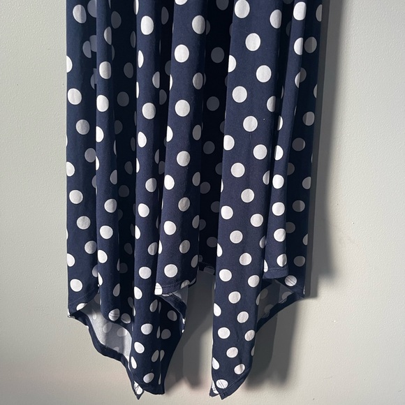 Robert Louis flowy polka navy and white dot midi dress S - Picture 4 of 8